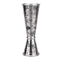 Stainless Steel 2 oz 1 oz Bartending Cocktail Jigger Measuring Cup (1 count / Sliver Etched Black)