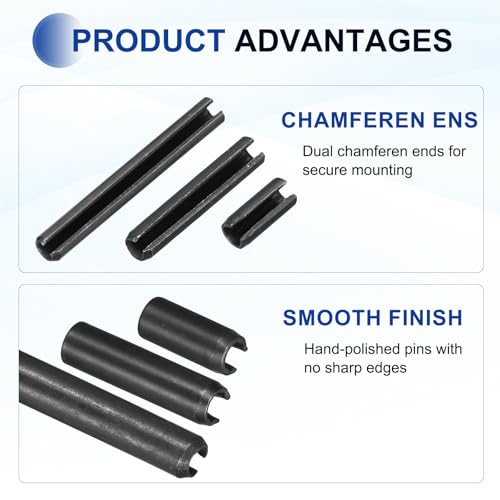 25Pcs Slotted Split Roll Pins 2 (2/5 Inch(10mm) Dia. 1/2 Inch(14mm) Length)