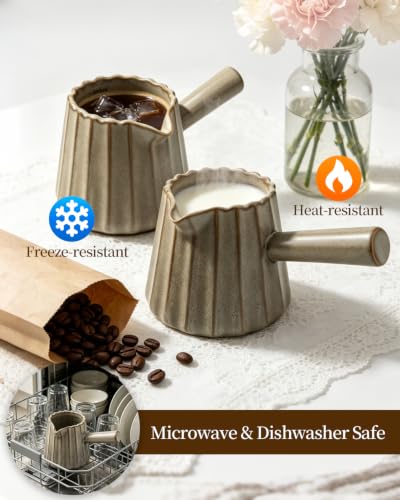 2 PCS Ceramic Espresso Cups 6 Oz (Earth Brown)