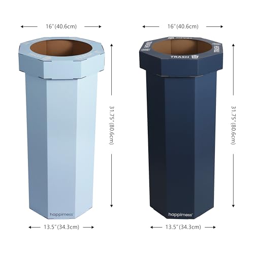 Fleur 25 Gal Trash Can Bin (Tide Pool Blue/Denim Blue)