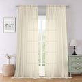 Cream Sheer Curtains 96 Inches Long 2 Panels Set (Cream / 59"W x 96"L (Pack of 2))