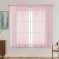 Blush Pink Sheer Curtains 63 Inches Long 2 Panels Set (Blush Pink / 59"W x 63"L (Pack of 2))