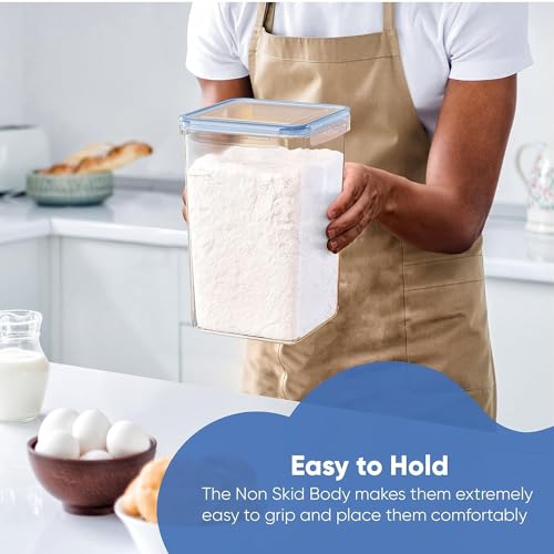 Extra Large Airtight Food Storage Containers with Blue Lid Color