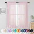 Light Pink Sheer Curtains 63 Inch Length 2 Panels Set for Living Room (Blush / 42"W x 63"L (Pack of 2))
