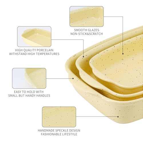 Casserole Dish Set of 3 (Yellow)