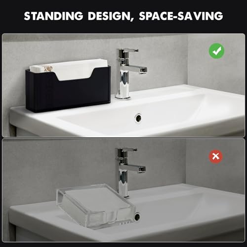 Acrylic Guest Towel Holder for Bathroom (Black Guest Towel Holder (Large))