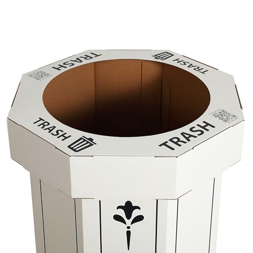Fleur 25 Gal Trash Can Bin (Bridal Ivory)