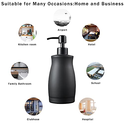 304 Stainless Steel Countertop Black Soap Dispenser Rust Resistant Leak (Black Gel Style)