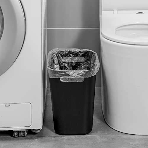 Plastic Small Bathroom Trash Can Wastebasket (Black / 3.5 Gallon/3 Pack)