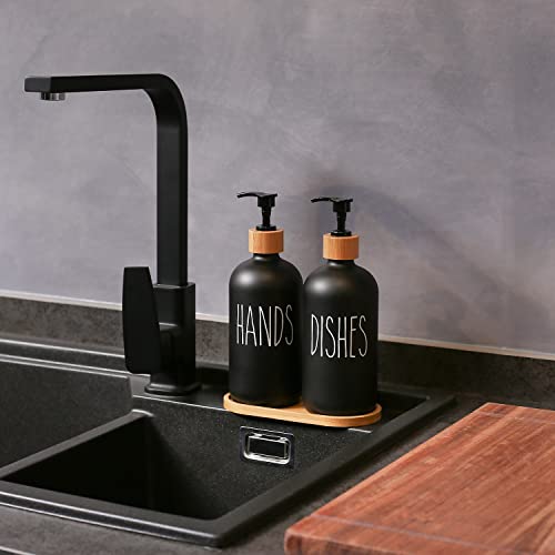 Black Soap Dispenser Set (Hd Black & Tray)