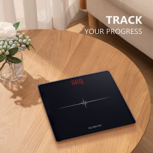 Digital Scale for Body Weight Precision Bathroom Weighing Scales (Normal Black)