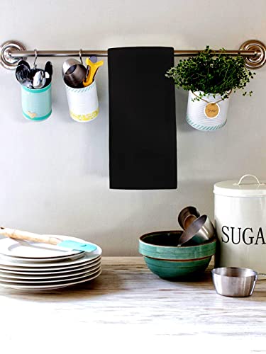 Kitchen Towels Cotton Dish Towels 20”x30” (20" x 30" (Set of 3) / 010 Black)