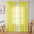 Sheer Curtains 84 Inches Long 2 Panels Set for Bedroom Living Room (Lemon / 42"W x 84"L (Pack of 2))