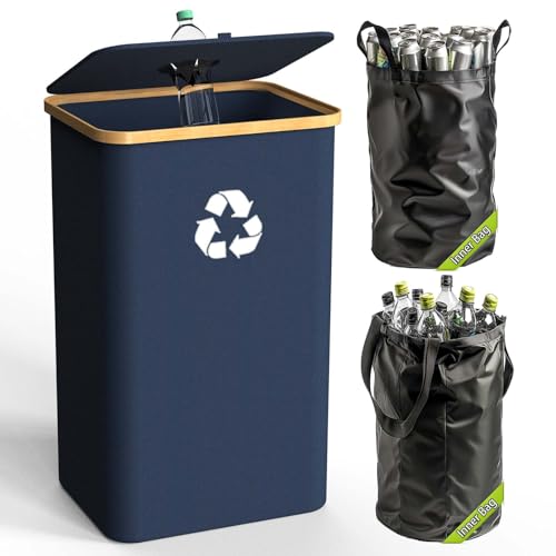 Recycling Bin for Kitchen Indoor Home (Blue-26Gallon)