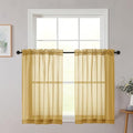 Gold Sheer Curtains 36 inch Length 2 Panels Set (Gold / 42"W x 36"L (Pack of 2))