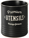 7.2" Large Ceramic Utensil Holder for Kitchen Counter (7.2 Inch / Matte Black)