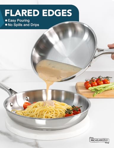 18 10 Stainless Steel Frying Pan Set (8-9.5-11-Inch)