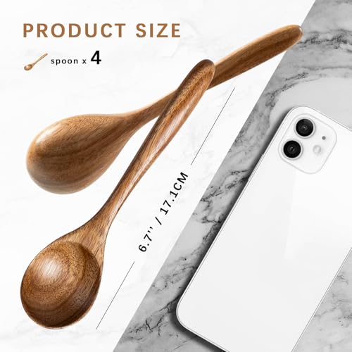 Small Wooden Spoons for Eating (Acacia Brown)