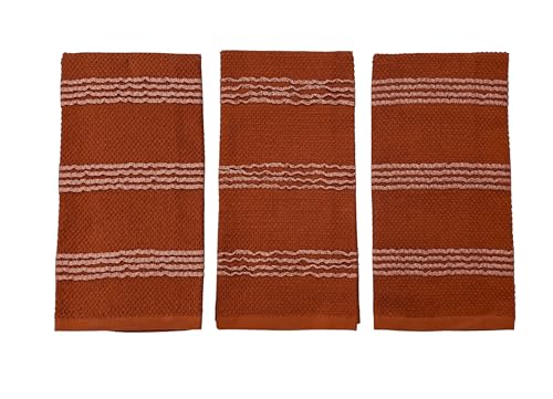 Terracotta Orange Rust Kitchen Dish Towels (Rainah Rust)