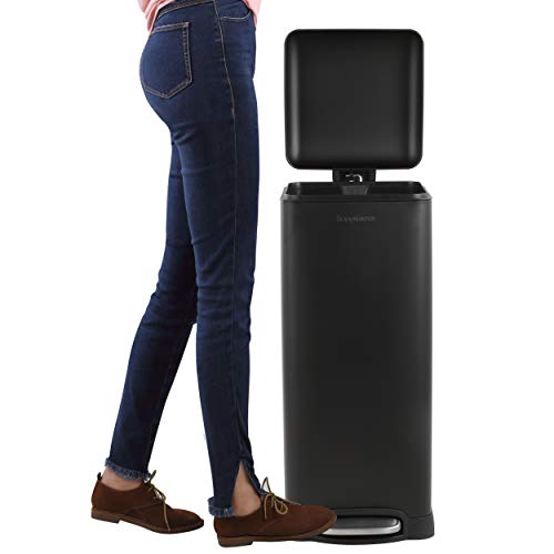 Betty 8 Gal Step Trash Can Soft (Black)