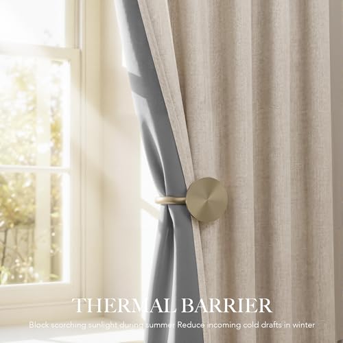 Warm Sand 100% Blackout Curtains 108 Inch Long for Bedroom Loft (Warm Sand / 52"W x 108"L (Pack of 2))