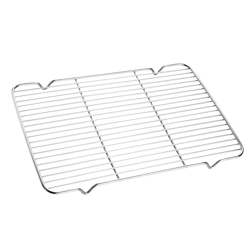 Oven Roasting Rack 11 x 15.4 inch Rectangle Baking Cooling Steaming Grilling Rack with 4 Legs Stainless Steel Rack (11"*15.4")