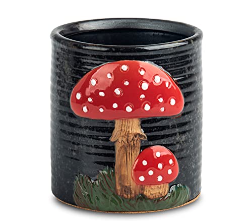 Mushroom Kitchen Utensil Holder For Countertop Ceramic Utensil Holder For Kitchen Counter Large Cooking Utensil Utensil Crock Holder Spatula Holder Utensil Organizer For Countertop
