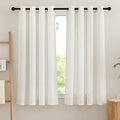Linen Sheer Curtains Flax for Bedroom (52"W x 63"L (Pack of 2) / Linen)