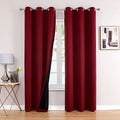 100% Blackout Curtains for Bedroom 84 Inches Long 2 Panels Set (42"W x 84"L (Pack of 2) / Burgundy)