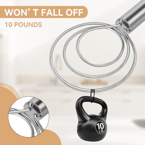 Danish Dough Whisk Stainless Steel Hook Dutch Baking Tool Bread Sourdough Mixer for Pizza Pastry Cake Batter Making (Stainless Steel-3Q / 1 Pack)