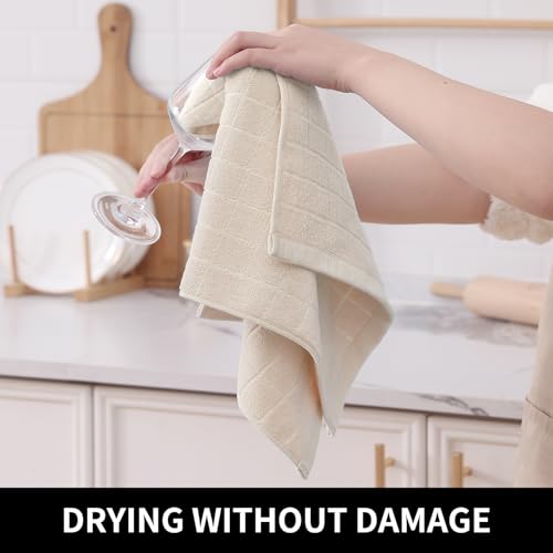 100% Cotton Terry Kitchen Towels (Beige / 13 X 28 - 8 Pack)
