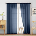 Navy Blue Sheer Curtains 84 Inches Long 2 Panels (42"W x 84"L (Pack of 2) / Navy Blue)