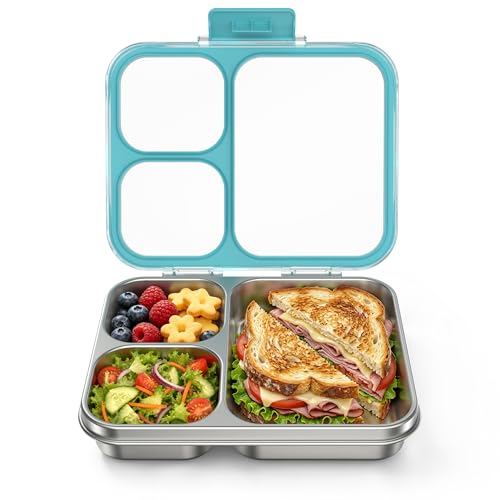 Stainless Steel Bento Lunch Box 3 (Blue / 34oz (1000ml))