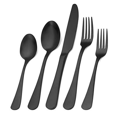 Matte Black Silverware Set (Matte Black / 20-Piece)