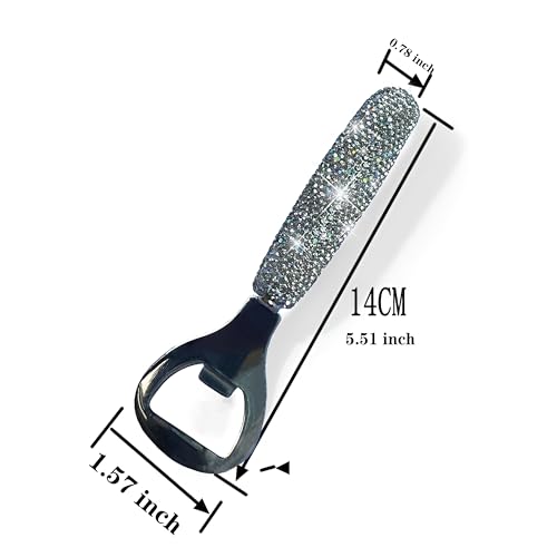Handcrafted Silver Crystal Bling Beer Opener (silver0903)