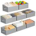 Closet Storage Bins 8 Pack (Gray / 8 Bins 16.5"x11"x7.9")