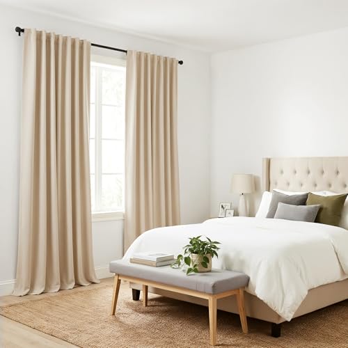 Window Treatments Drapes (Biscotti Beige / 42"W x 90"L (Pack of 2))