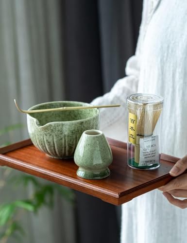 Matcha Set Match Bowl and Whisk (Mottled Green)