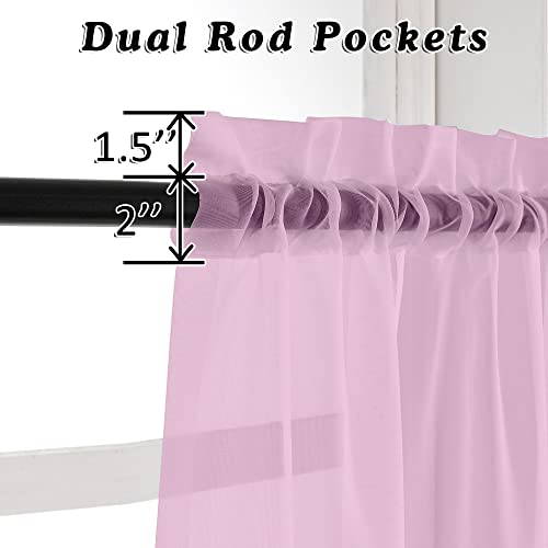 Light Pink Sheer Curtains 108 Inches Long (Light Pink / 42"W x 108"L (Pack of 2))