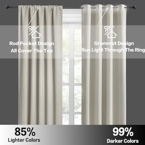 Short Curtains for Bedroom (Natural / 42"W x 48"L (Pack of 2))