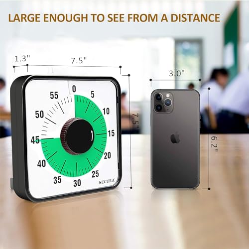 60 Minute Visual Countdown Timer (Green & Black)
