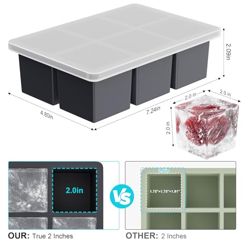 Large Ice Cube Tray for Whiskey (Black+Deepskyblue+Purple)