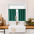 100% Blackout Short Curtains for Small Window (100% Blackout - Dark Green / 29"W x 30"L (Pack of 2))