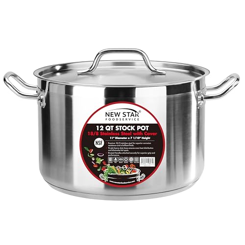 12 Qt Stainless Steel Stock Pot with Cover (12 QT)