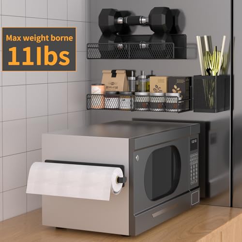 Magnetic Spice Rack for Refrigerator (Black / 6 Pack)