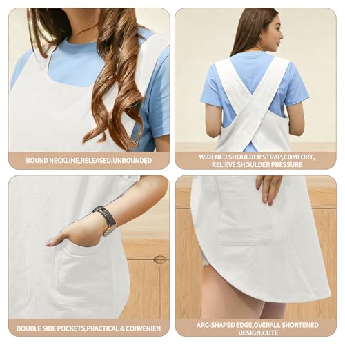 Shortened Design Apron (1# Style-rounded Edge / White)