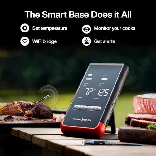 WiFi Wireless Meat Thermometer (Red-2 Probes)