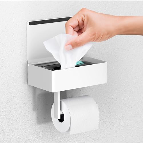 Day Moon™ Toilet Paper Holder with Shelf (White)