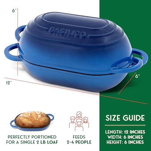 Enameled Cast Iron Bread Oven 2 Qt (Blue)