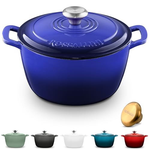 Signature Enameled Cast Iron Dutch Oven (2Q (1.9L) / Indigo Blue)